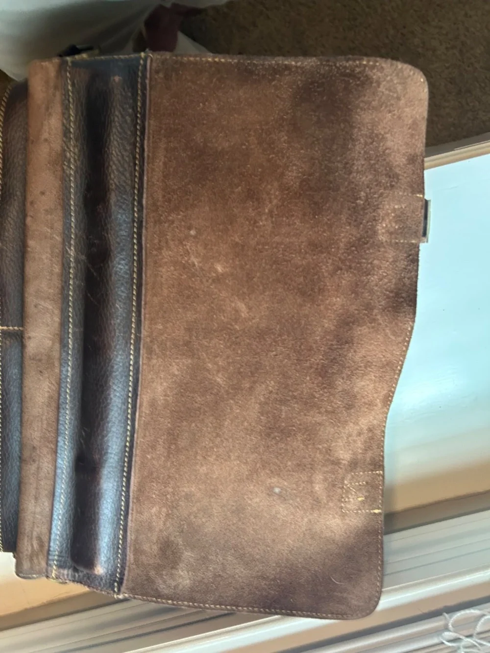 Leather laptop messenger bag